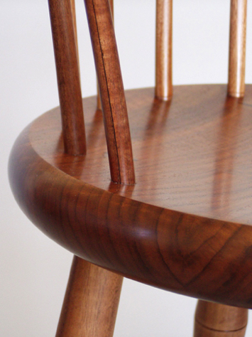 Jackie's Stool, detail, graphite lamination. Jackie's Stool, detail, graphite lamination.